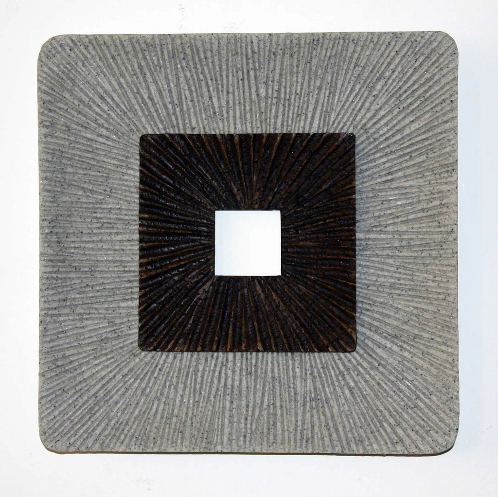 Brown & Gray Square Ribbed Minimalistic Wall Art — view 3