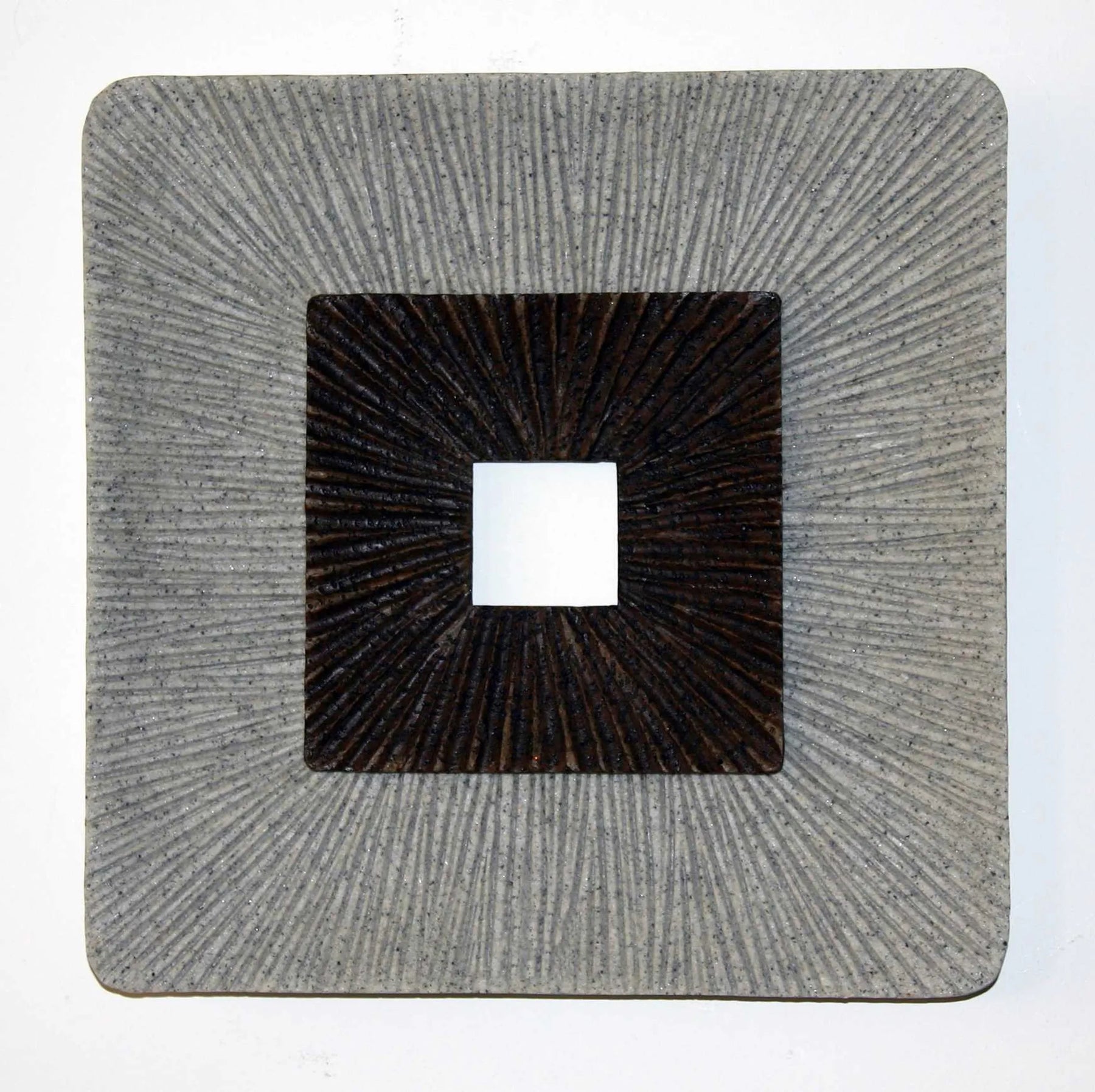 Brown & Gray Square Ribbed Minimalistic Wall Art — view 3