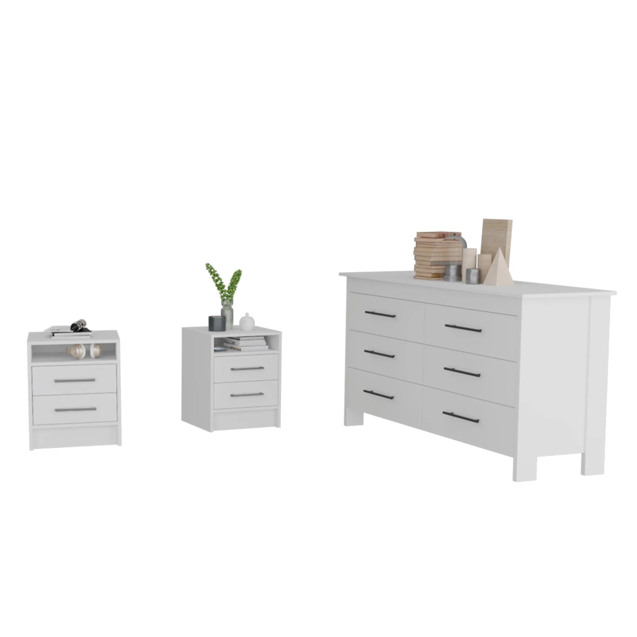 Kearny 3 Piece Bedroom Set, White Finish — view 2