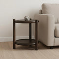 24″ Dark Brown Solid Wood Tray Table
