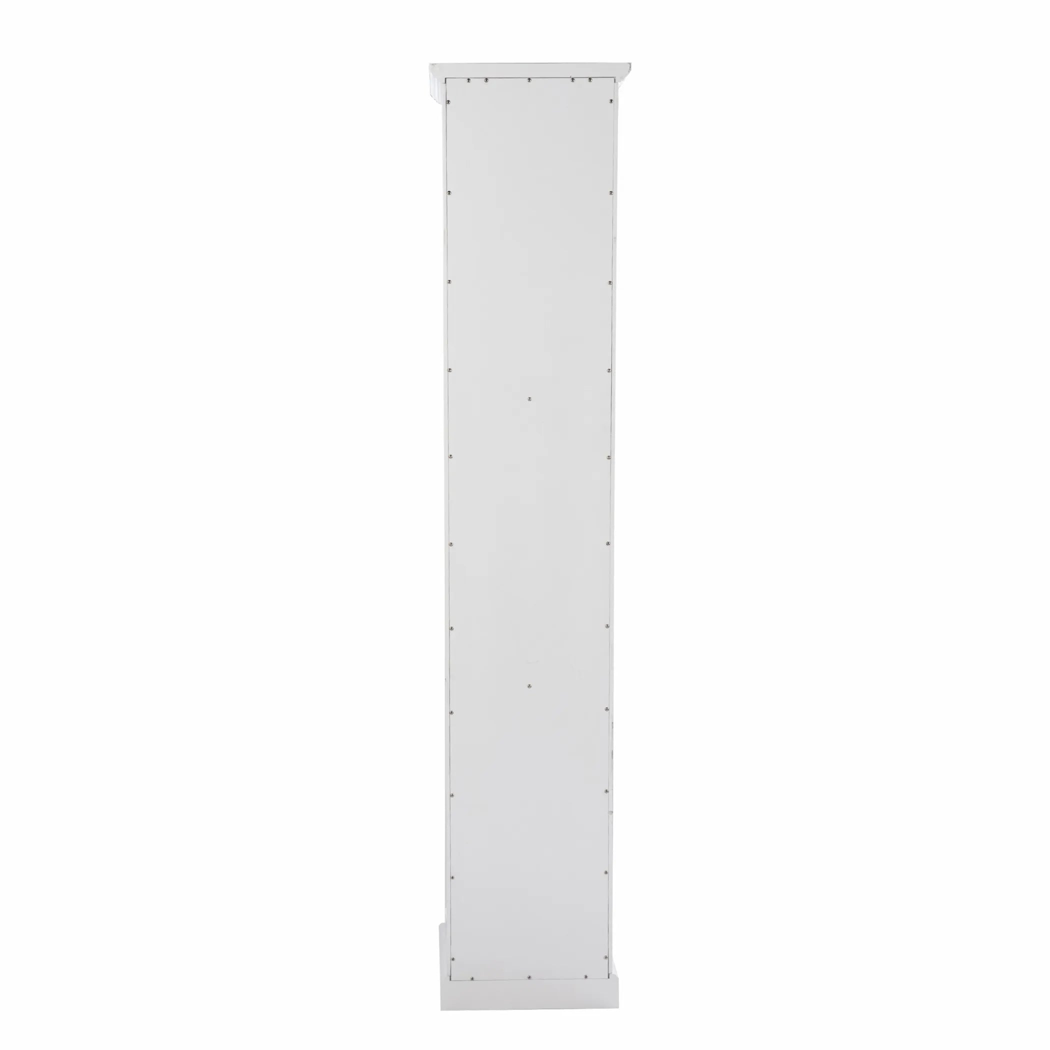 White Cornice Molding Curio with Glass Door — view 4