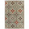 8′ x 10′ Gray Geometric Stain Resistant Indoor Outdoor Area Rug