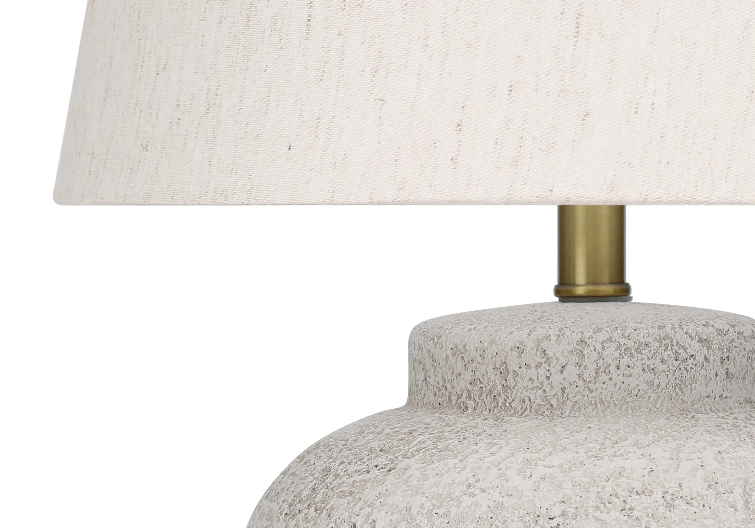 22″ Cream Concrete Urn Table Lamp With Cream Abstract Empire Shade — view 4