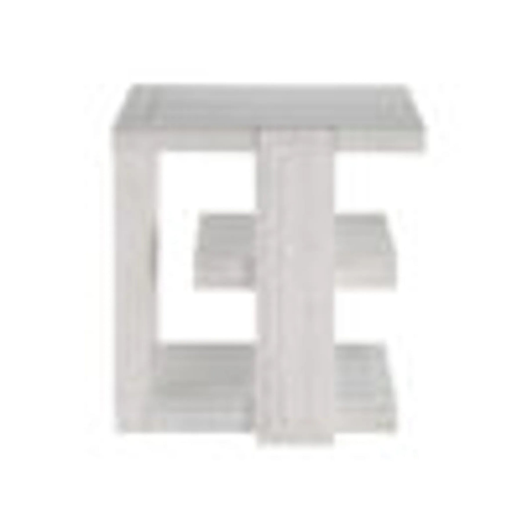 Sunset Trading Dover 24″ Large Square Side End Table with Storage Shelves | Cerused White Oak Wood — view 3