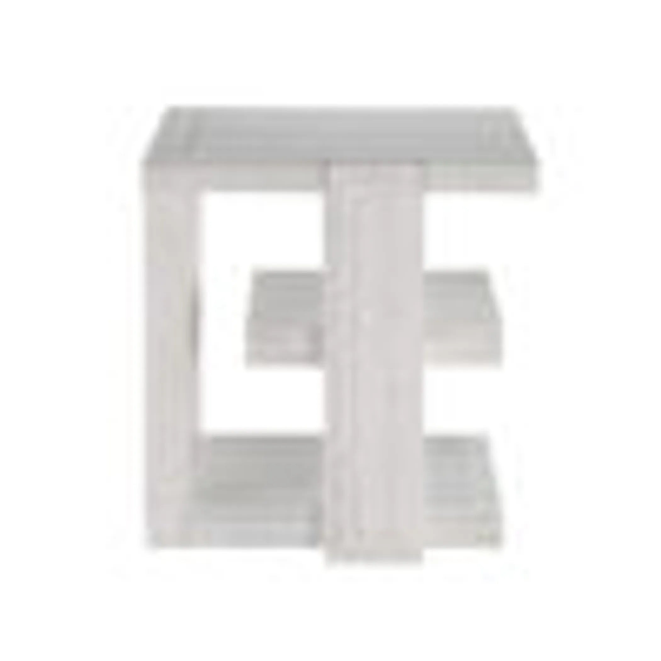 Sunset Trading Dover 24″ Large Square Side End Table with Storage Shelves | Cerused White Oak Wood — view 3