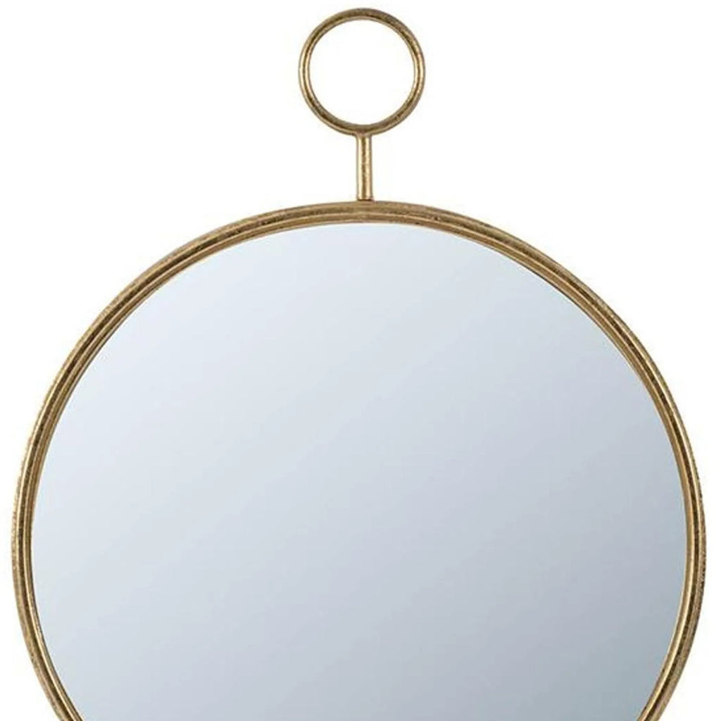 28″ Gold Round Iron Framed Accent Mirror — view 4
