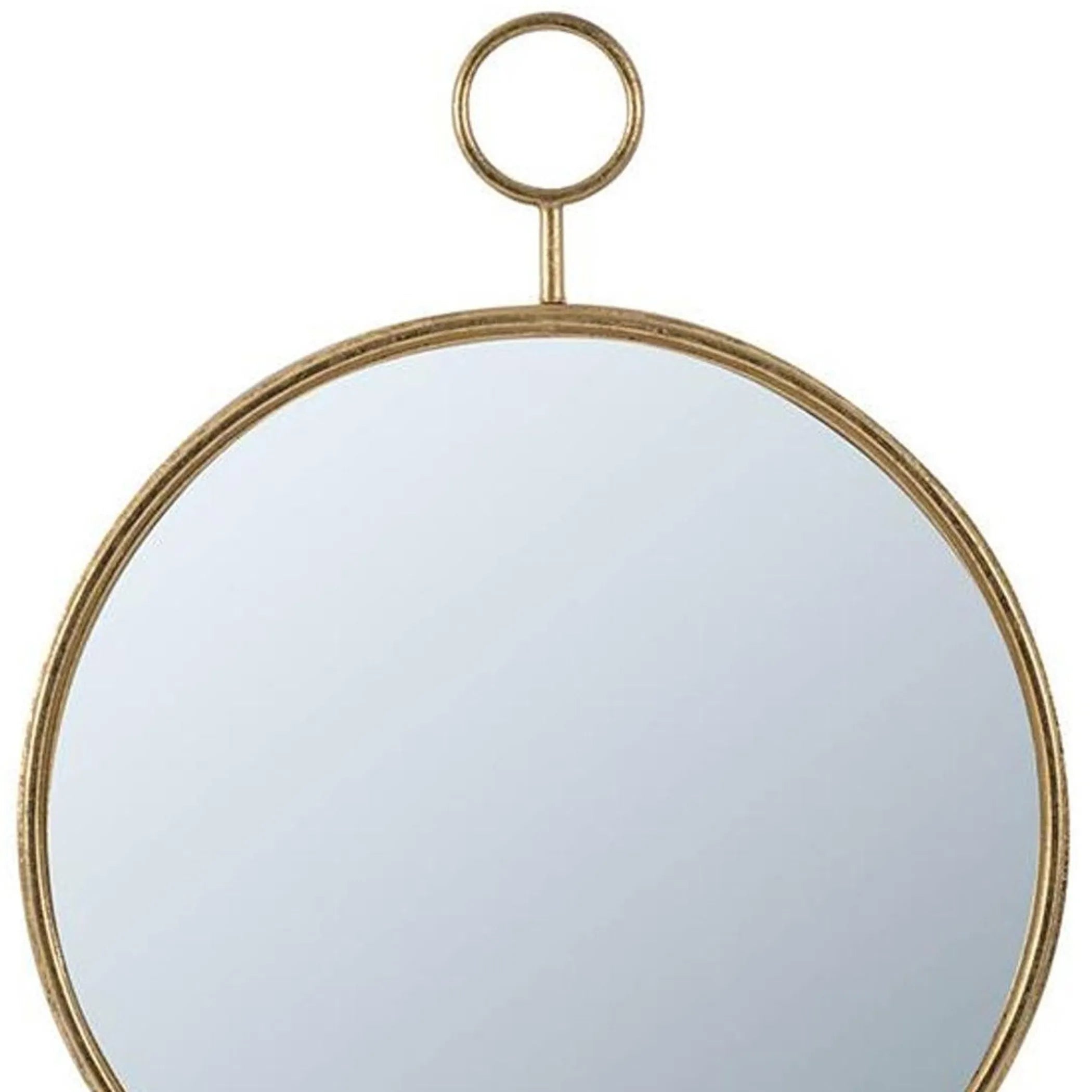 28″ Gold Round Iron Framed Accent Mirror — view 4