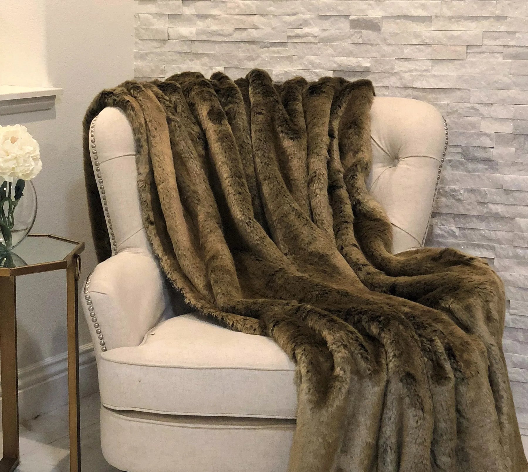Plutus Tissavel Volga Rabbit Faux Fur Handmade Luxury Throw — view 2