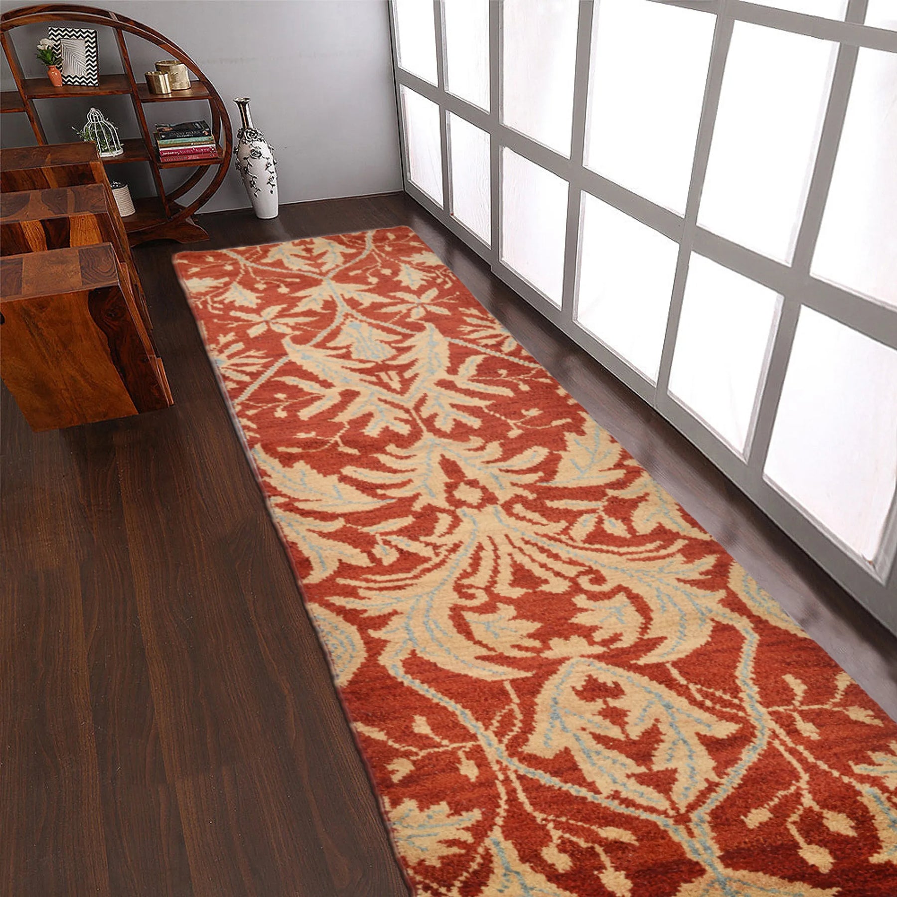 Rugsotic Carpets Hand Knotted Wool 2’6”x10′ Runner Area Rug Floral