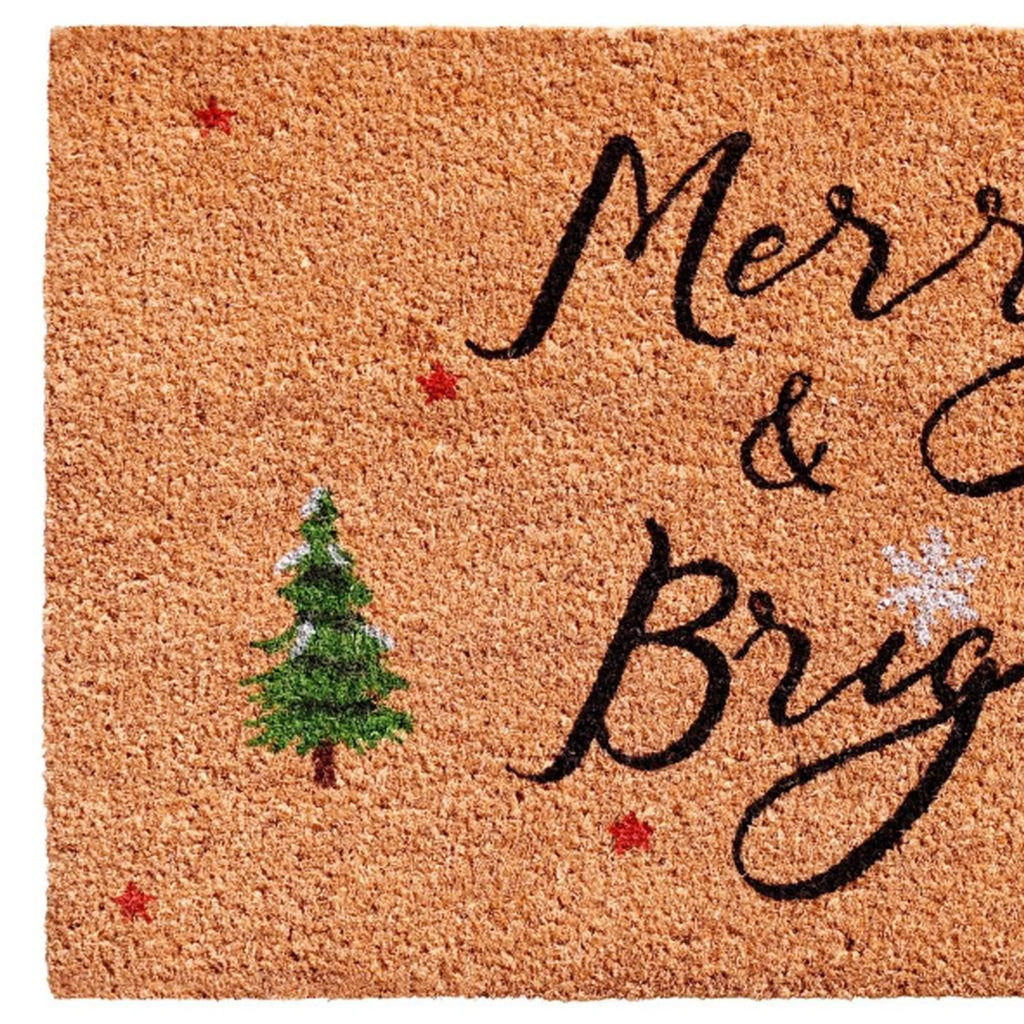 Christmas Merry and Bright Outdoor Coir Door Mat — view 3