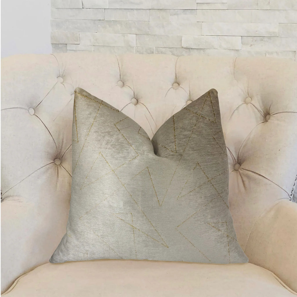 Plutus Gold Divinity Gold and Beige Luxury Throw Pillow — view 2