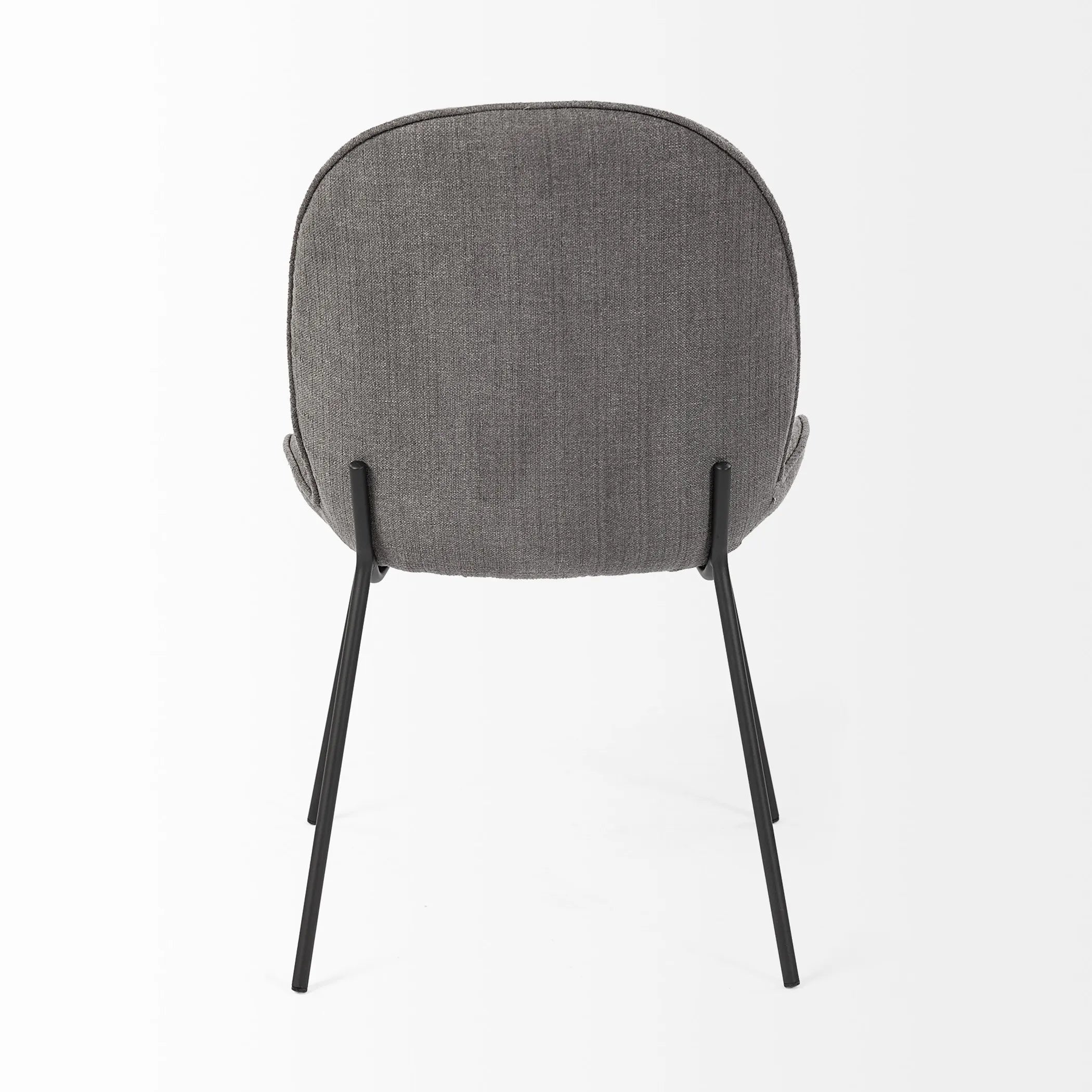 Set Of Two Gray And Black Upholstered Fabric Side Chairs — view 4