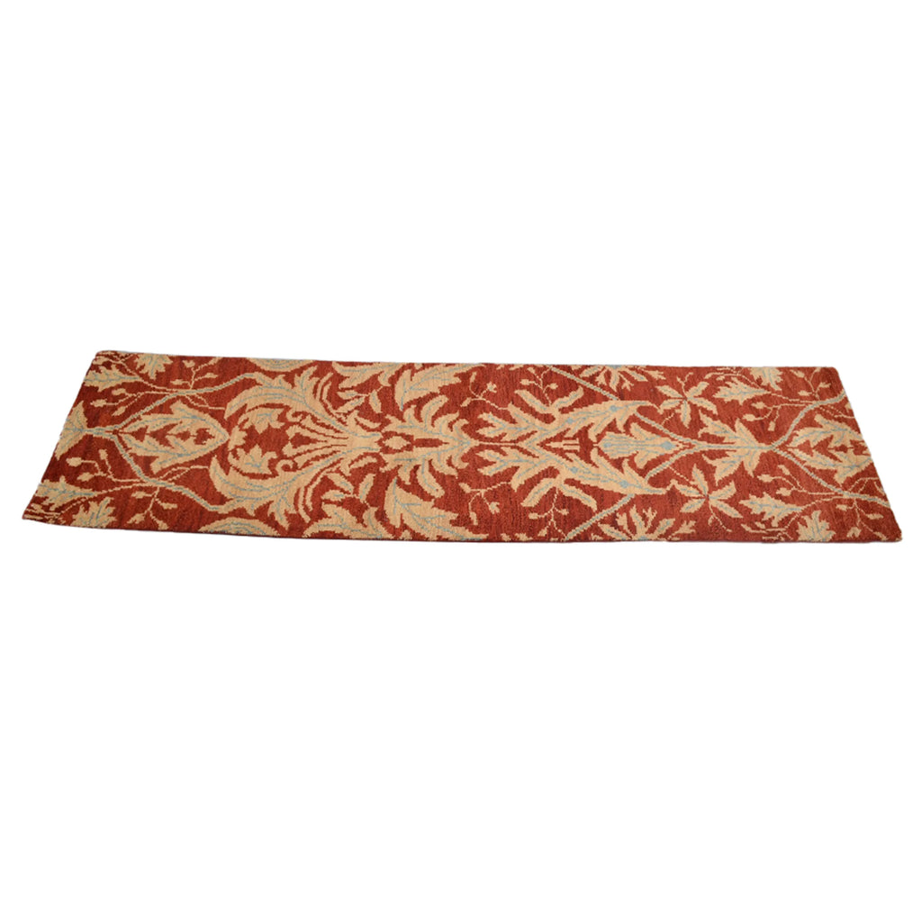 Rugsotic Carpets Hand Knotted Wool 2’6”x10′ Runner Area Rug Floral — view 4
