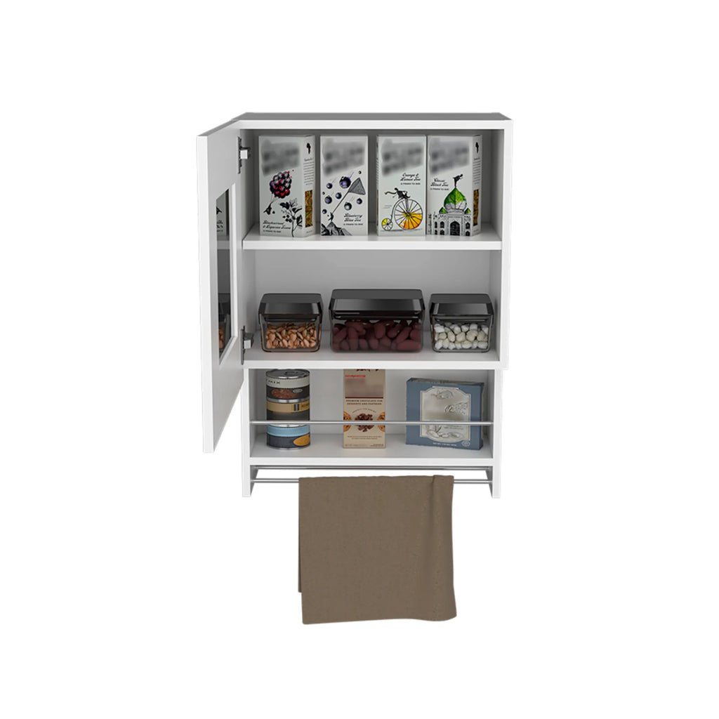 20″ White Wall mounted Accent Cabinet With One Shelf — view 3