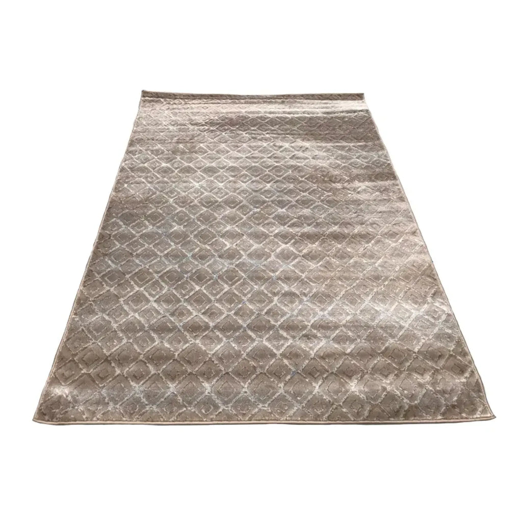 7’10” x 10’3″ feet Dark Beige Geometric Silky Glam Area Rug — view 2