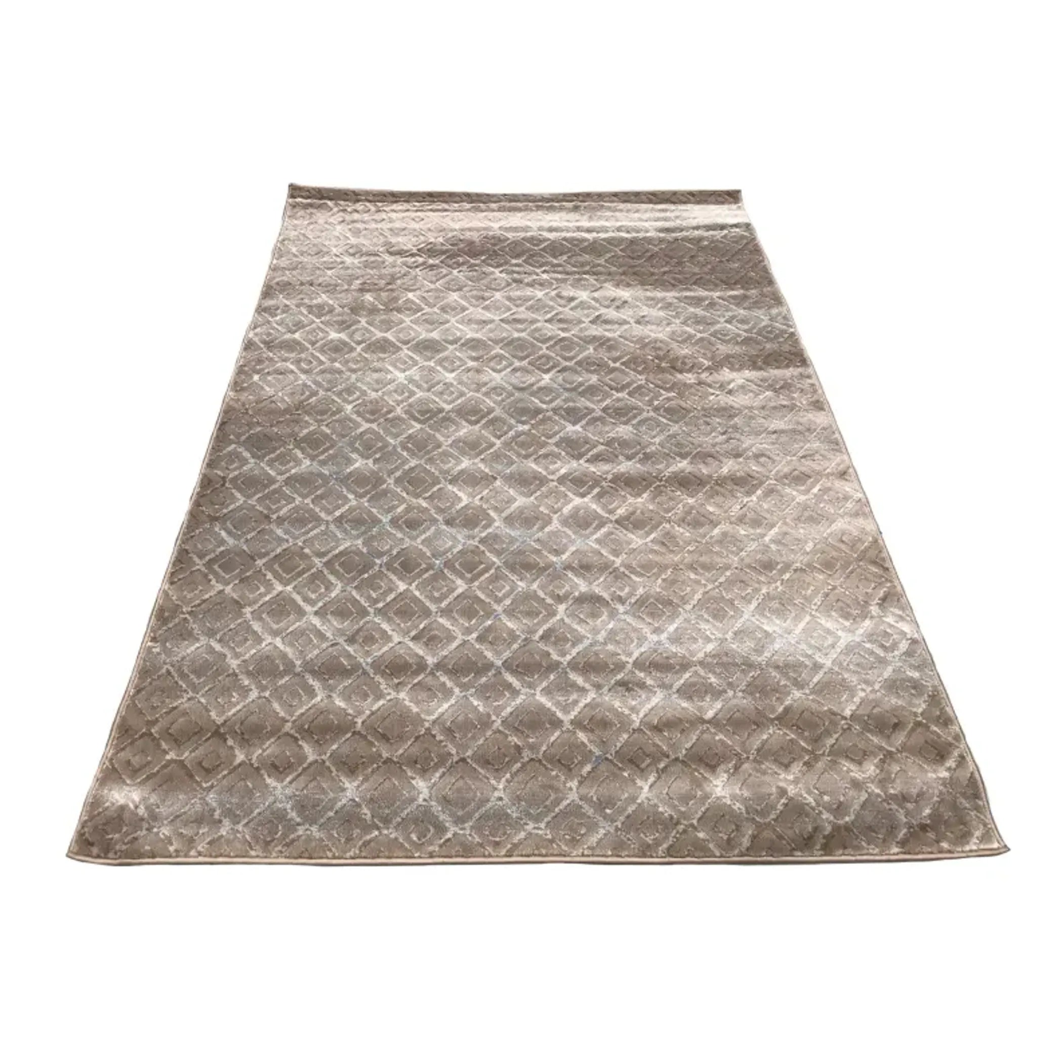 7’10” x 10’3″ feet Dark Beige Geometric Silky Glam Area Rug — view 2