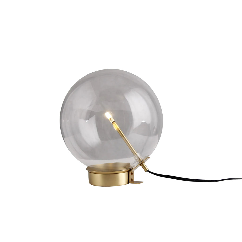 11″ Brass Metal Globe Table Lamp