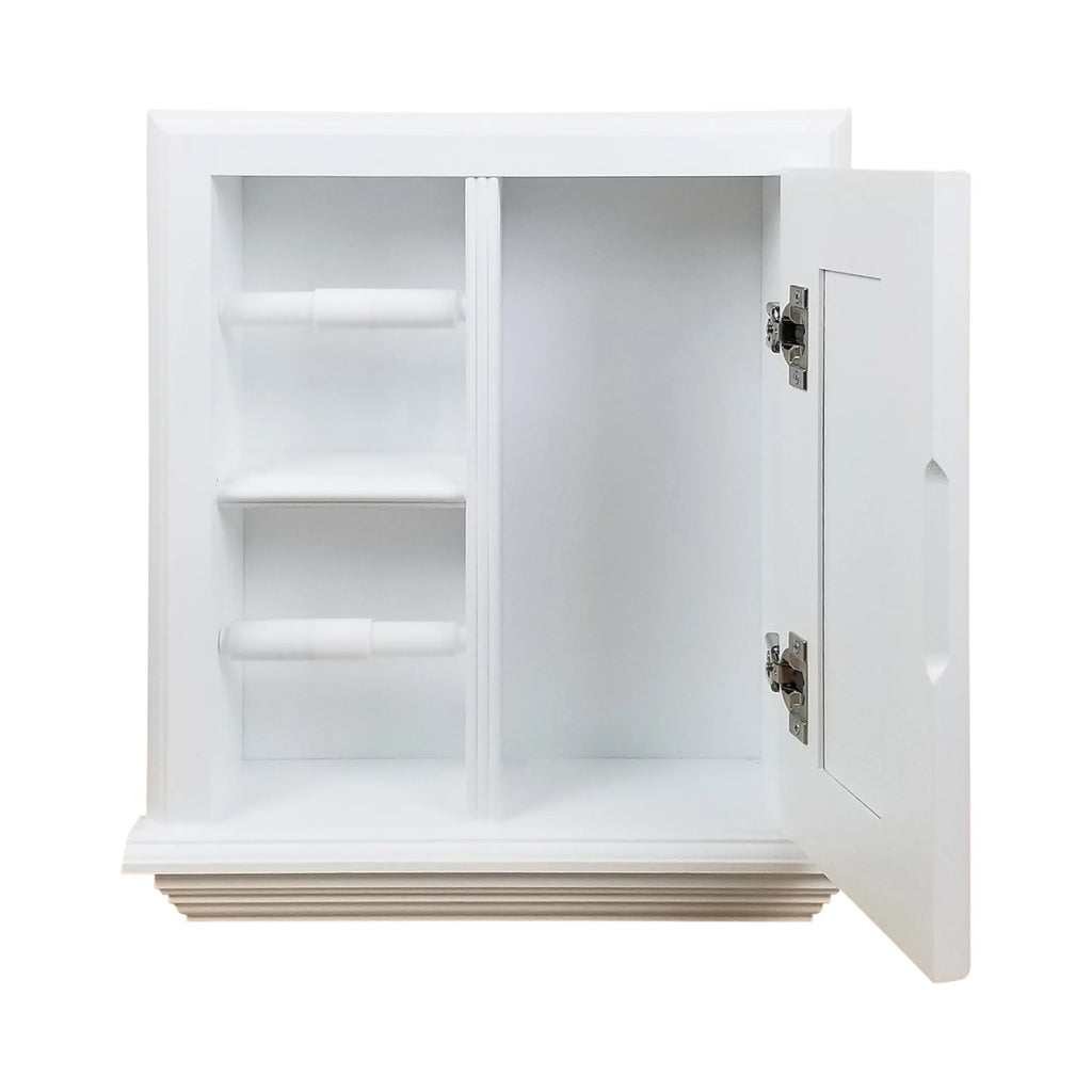 Haile Solid Wood Recessed Toilet Paper Holder with Cabinet — view 2