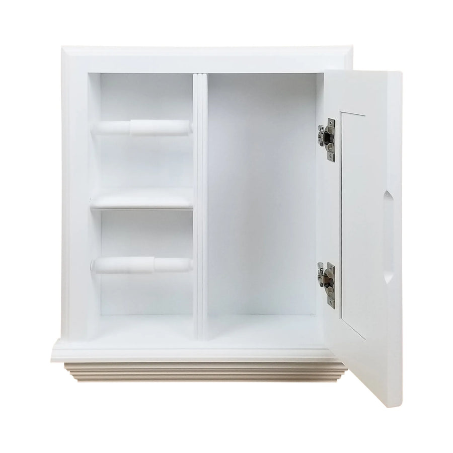 Haile Solid Wood Recessed Toilet Paper Holder with Cabinet — view 2