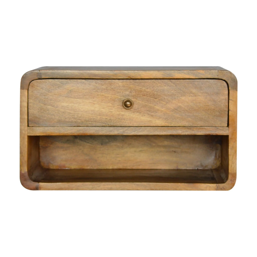 Solid Wood One Drawer Floating Nightstand — view 2