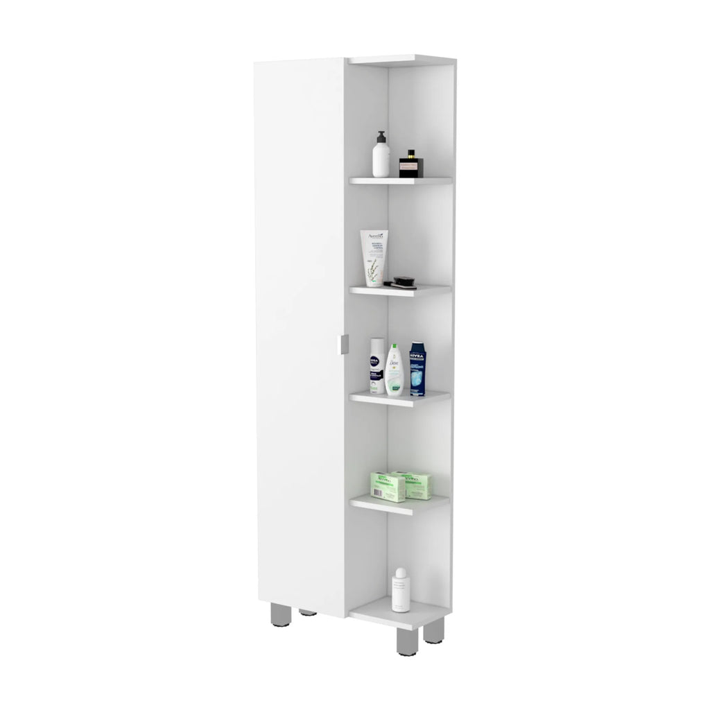 20″ White Accent Cabinet With Nine Shelves — view 4