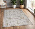 4′ X 6′ Orange and Ivory Floral Hand Knotted Area Rug