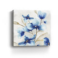 40″ x 40″ Watercolor Shades of Blue Floral Canvas Wall Art