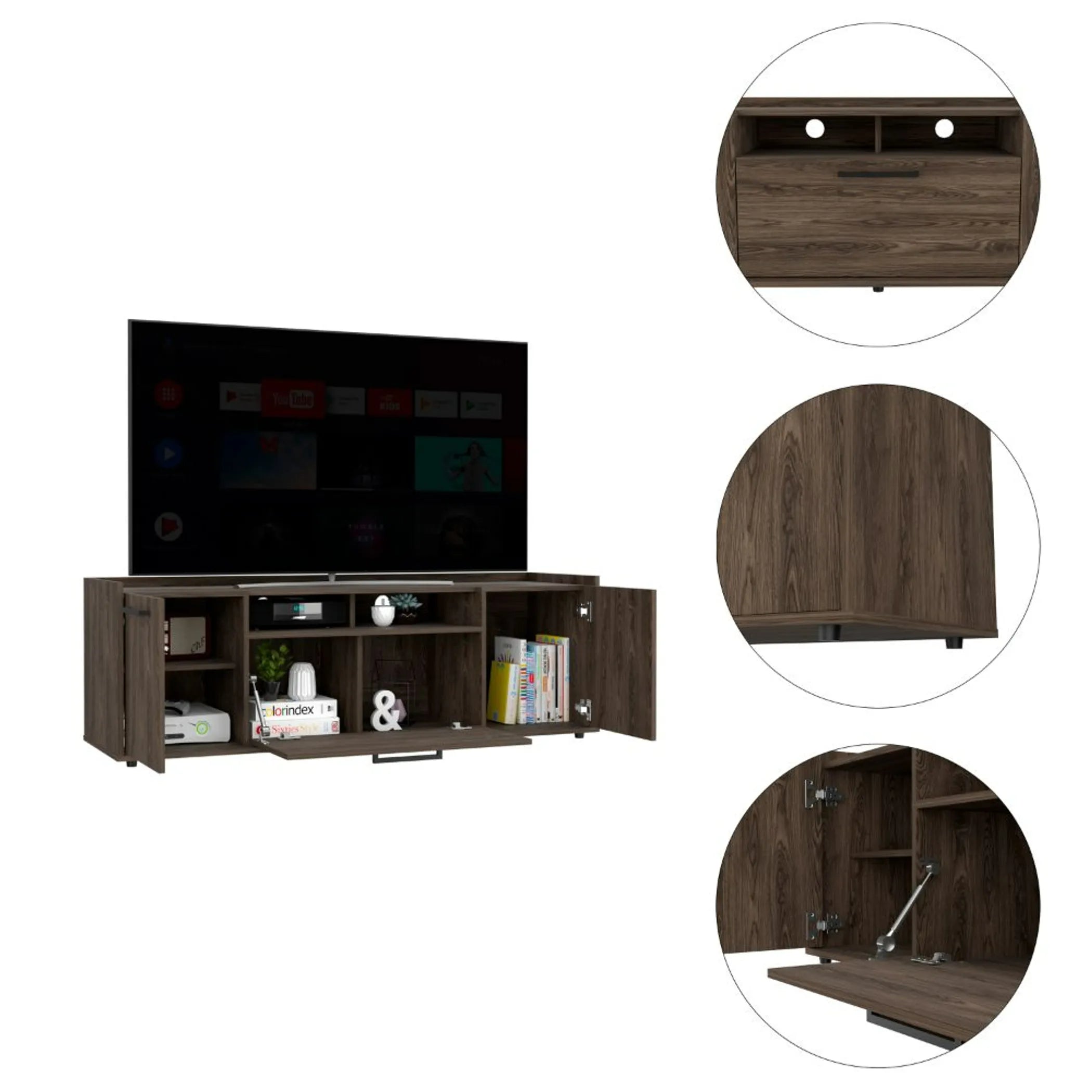 Lyon Tv Stand for TVs up to 55, One Cabinet, Double Door — view 3
