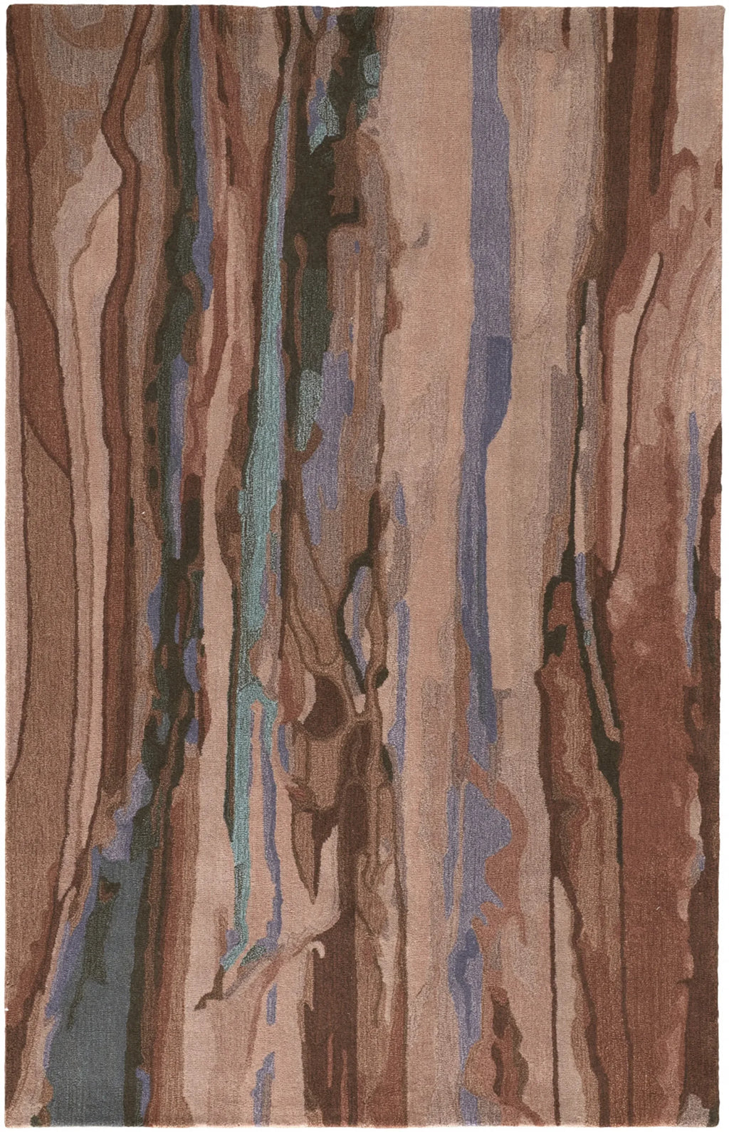 8′ X 10′ Blue and Red Wool Abstract Hand Tufted Area Rug — view 2