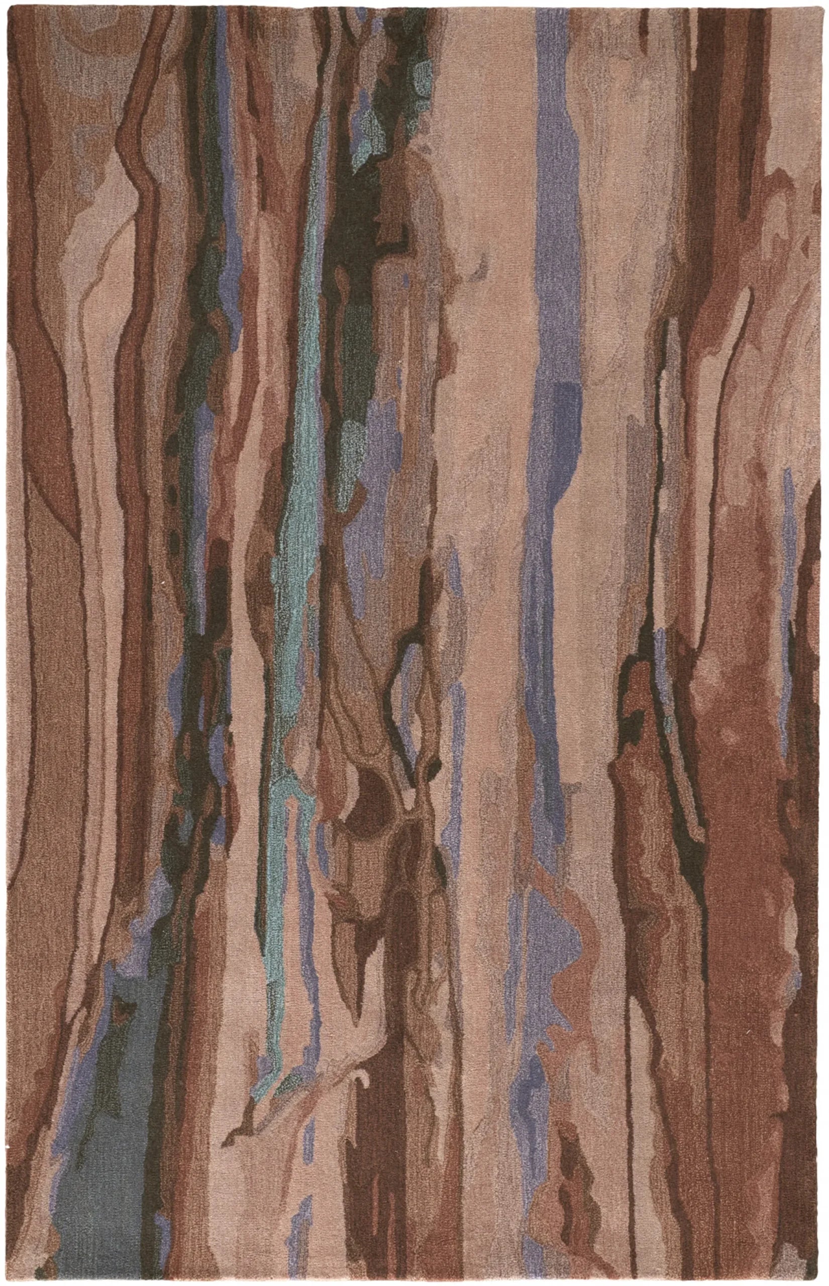 8′ X 10′ Blue and Red Wool Abstract Hand Tufted Area Rug — view 2
