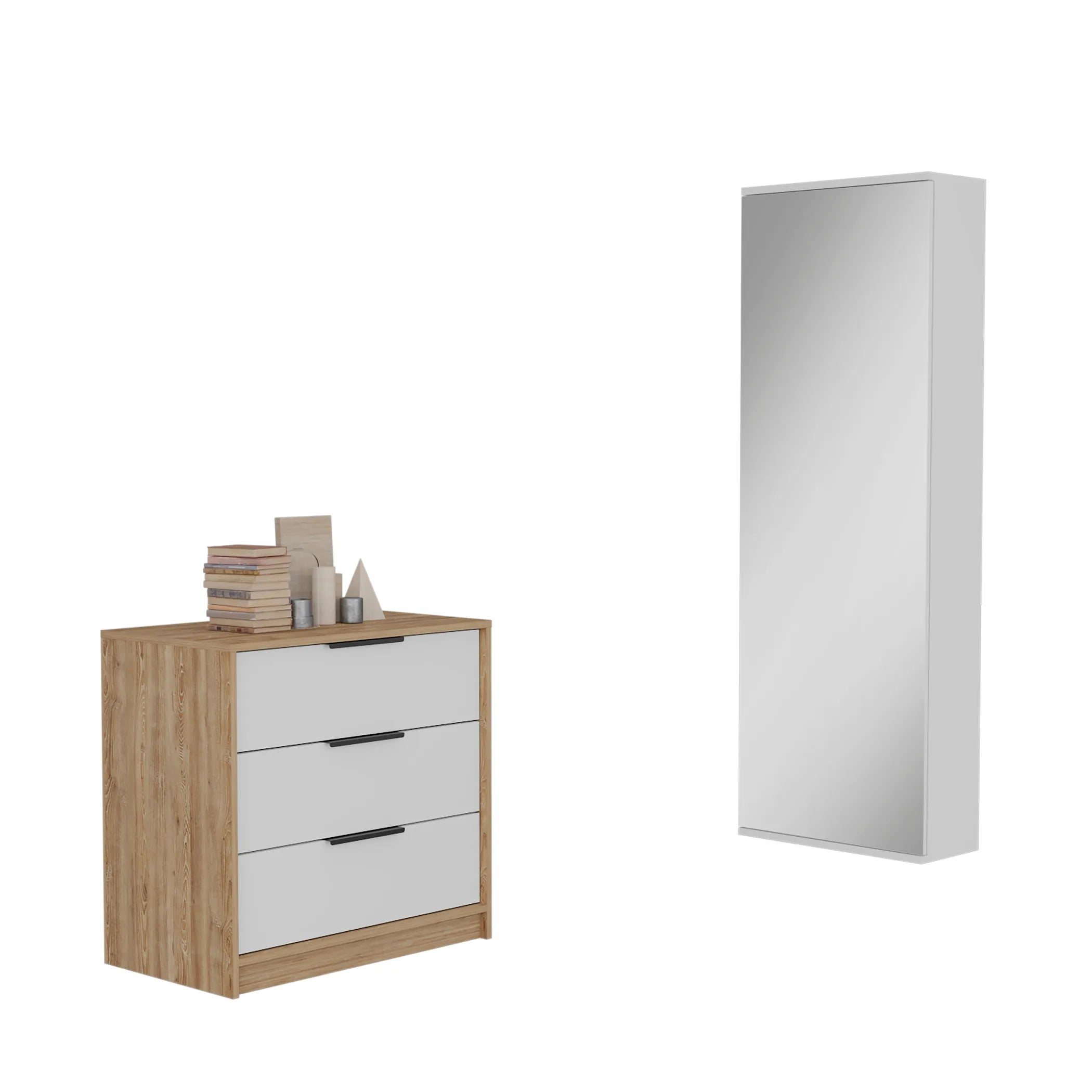 Madison 2 Piece Bedroom Set, White / Pine Finish — view 2