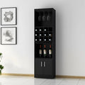 71″ Black Wood Bar Cabinet With Two Doors