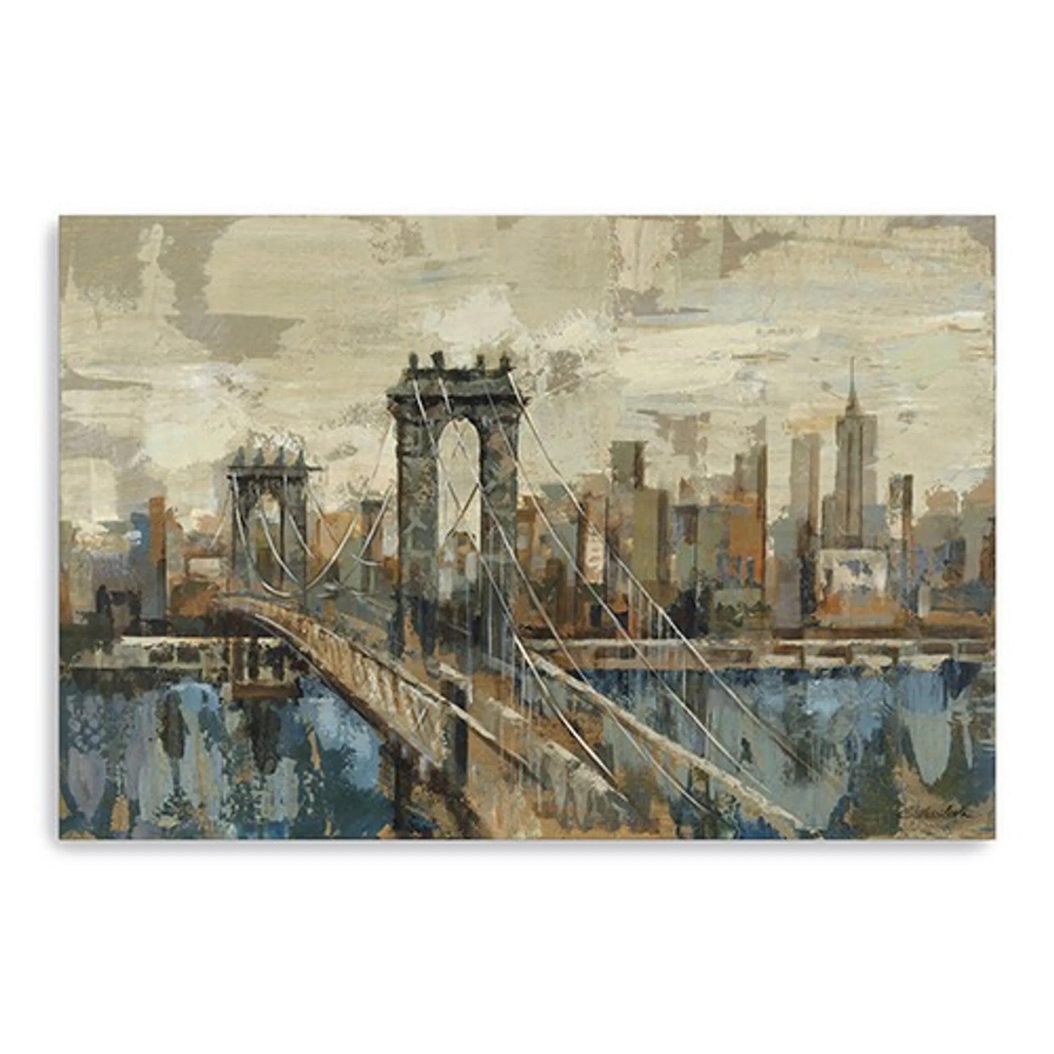 Vintage Inspired Nyc City Skyline Unframed Print Wall Art — view 3