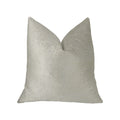 Plutus White Dove White Artificial Leather Luxury Throw Pillow