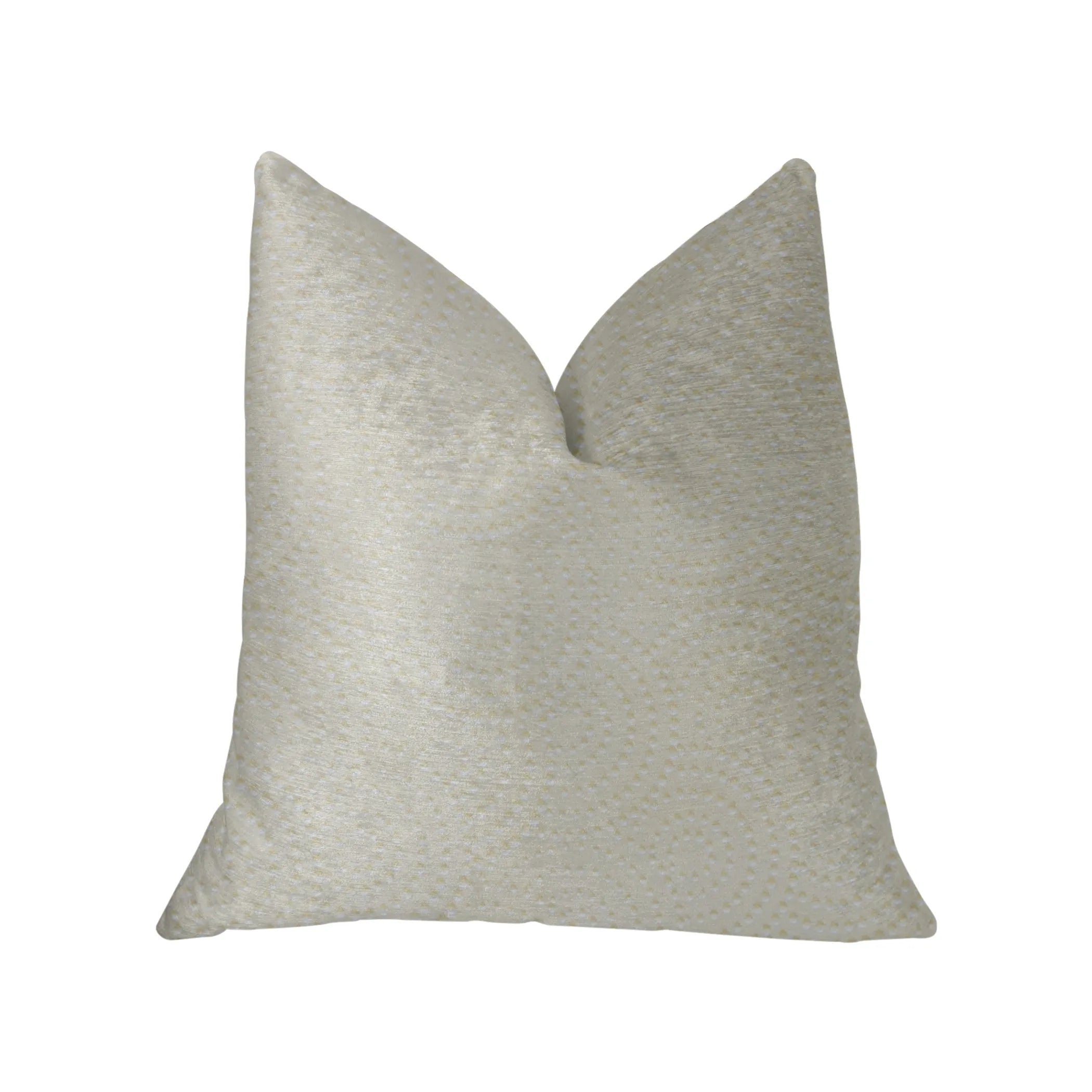 Plutus White Dove White Artificial Leather Luxury Throw Pillow