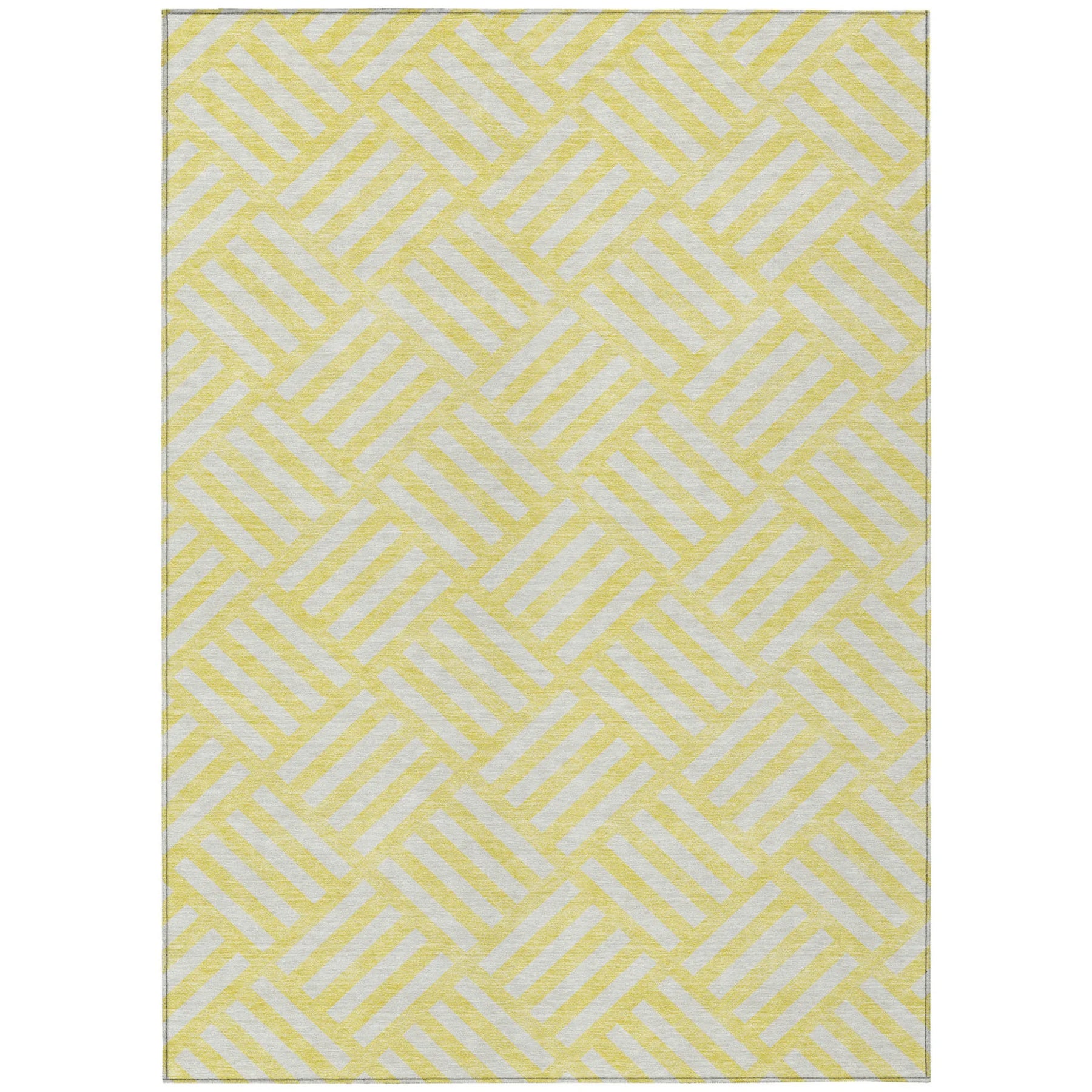 10′ X 14′ Yellow And Ivory Geometric Washable Indoor Outdoor Area Rug — view 2