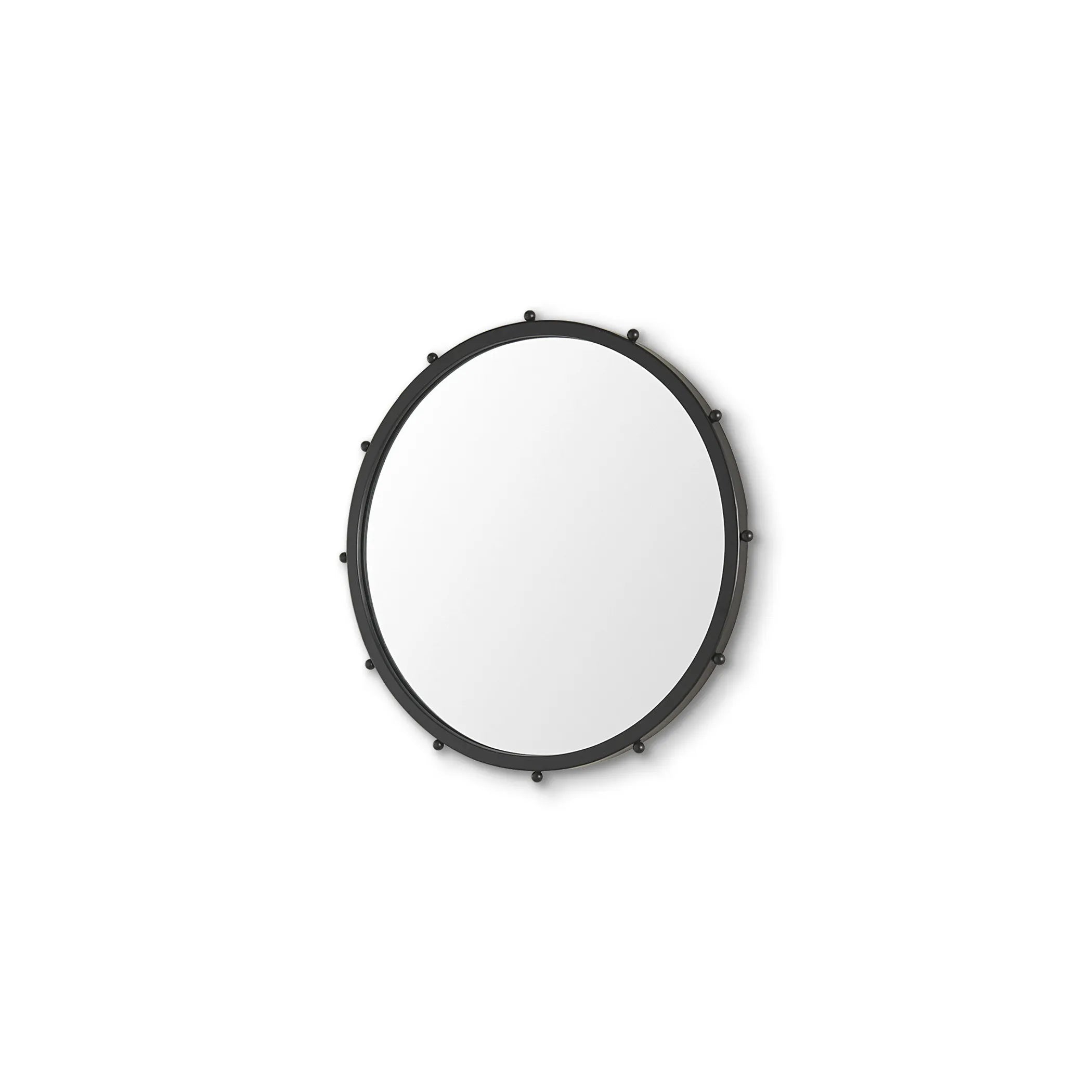 Metal Beaded Round Framed Accent Mirror — view 2