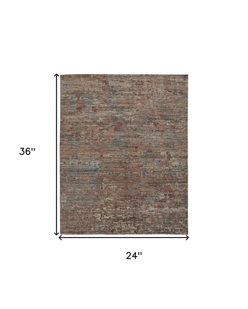 2′ X 3′ Blue and Red Wool Abstract Hand Knotted Area Rug — view 3