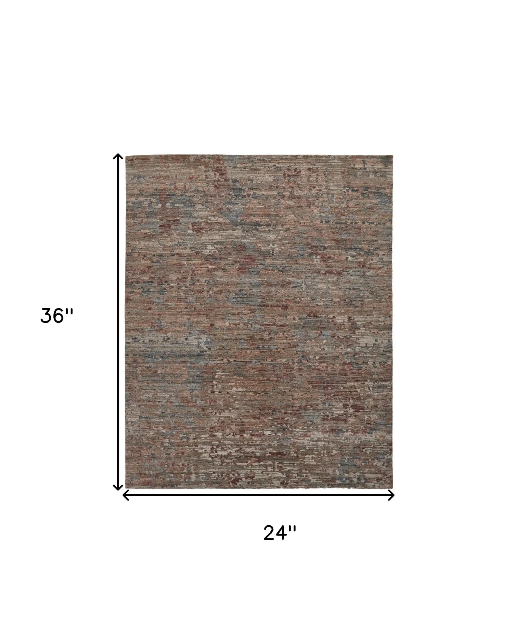 2′ X 3′ Blue and Red Wool Abstract Hand Knotted Area Rug — view 3