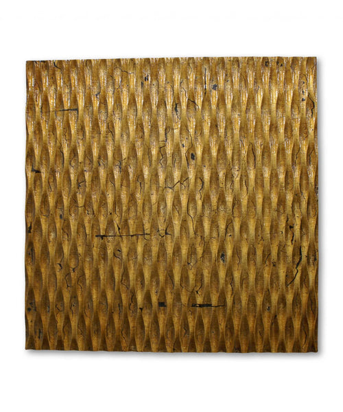 1 x 24 x 24 Gold Metallic Ridge – Wall Art Wood Wall Art