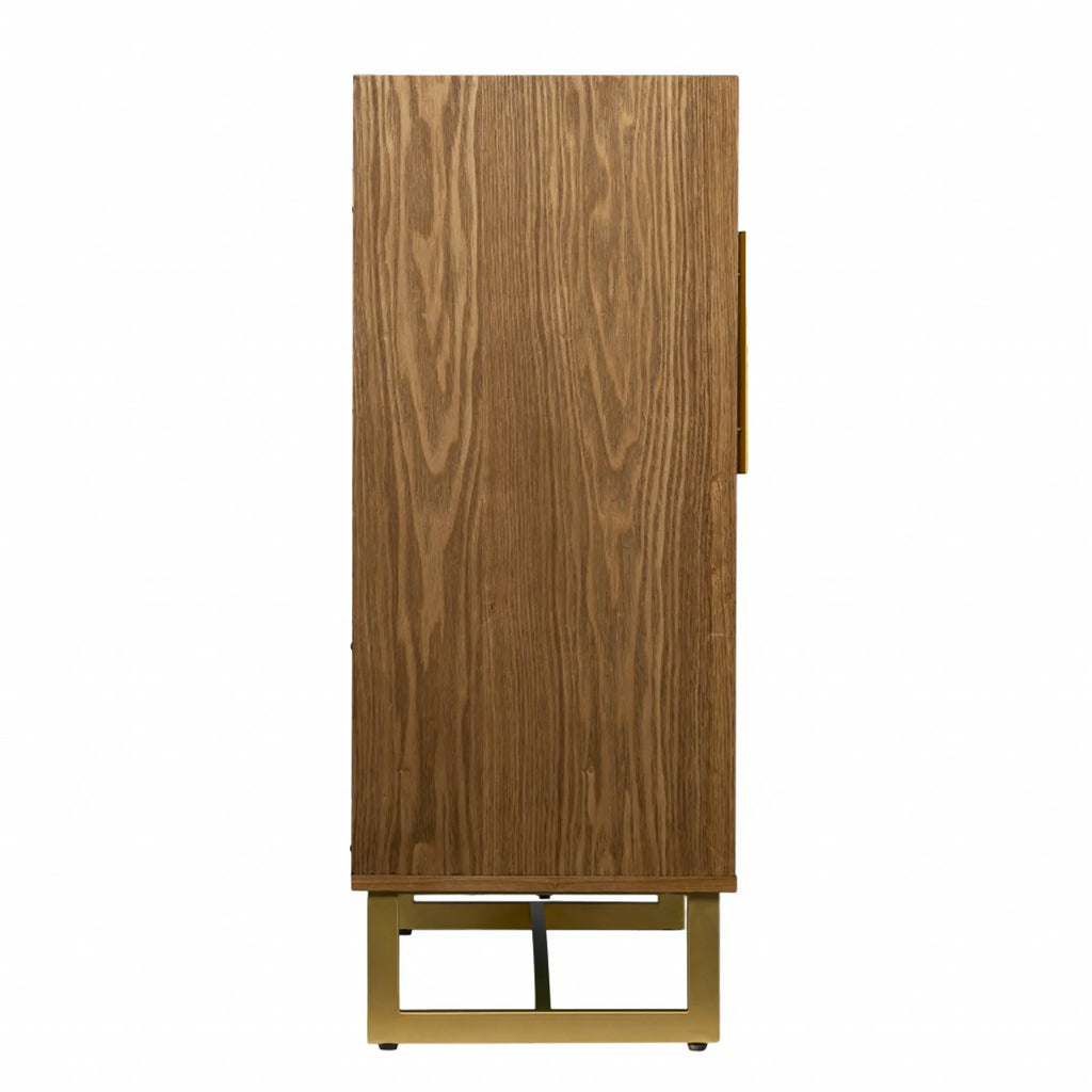 Retro Gold Natural and Faux Marble Wine Cabinet — view 3