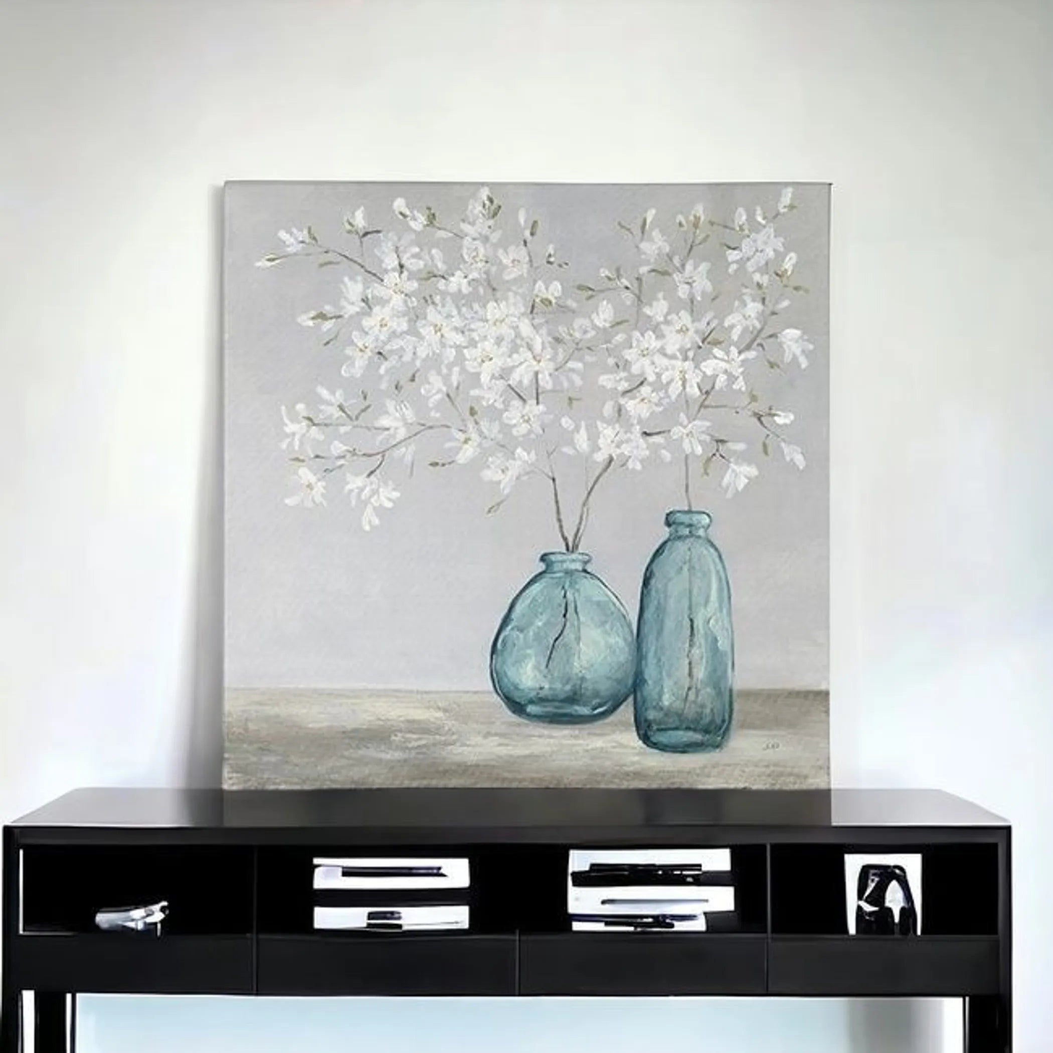 White Spring Flowers Unframed Print Wall Art — view 3