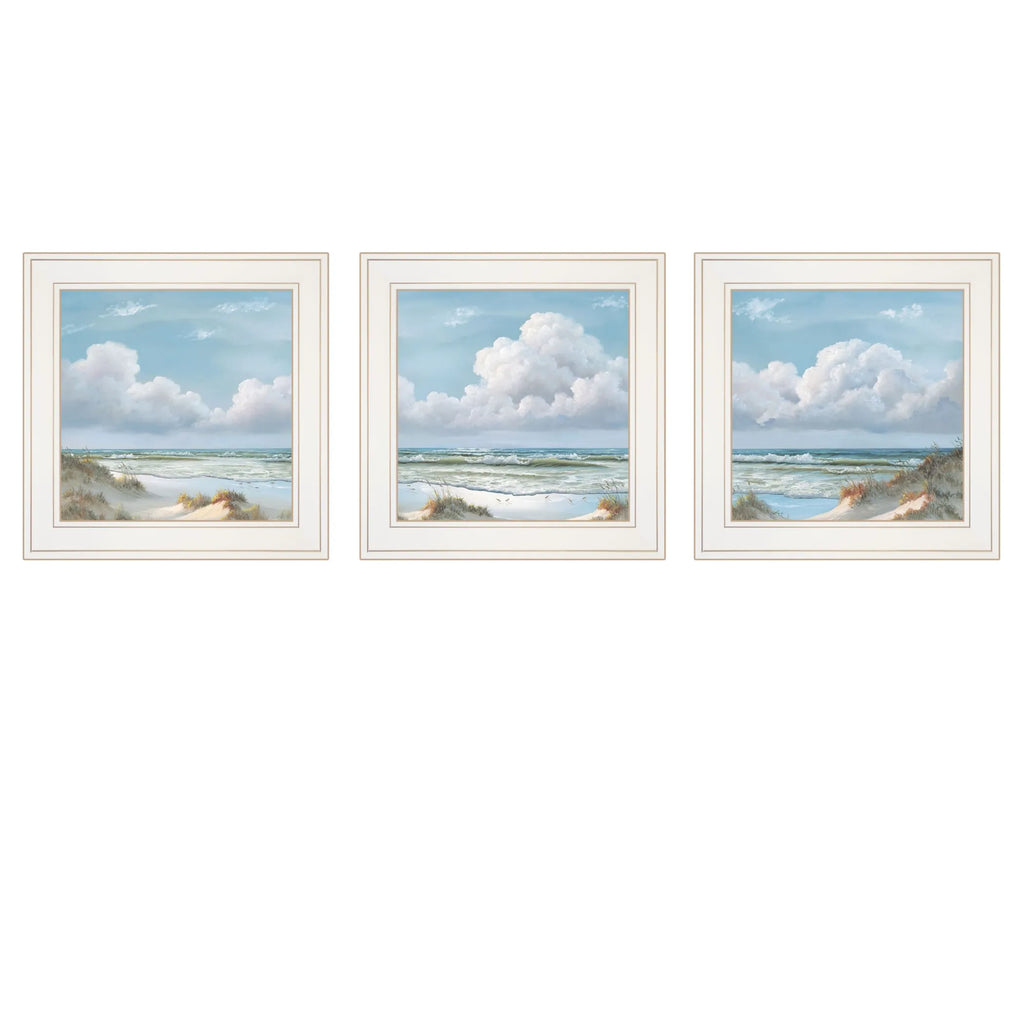 Set Of Three Beautiful Day III III White Framed Print Wall Art — view 3
