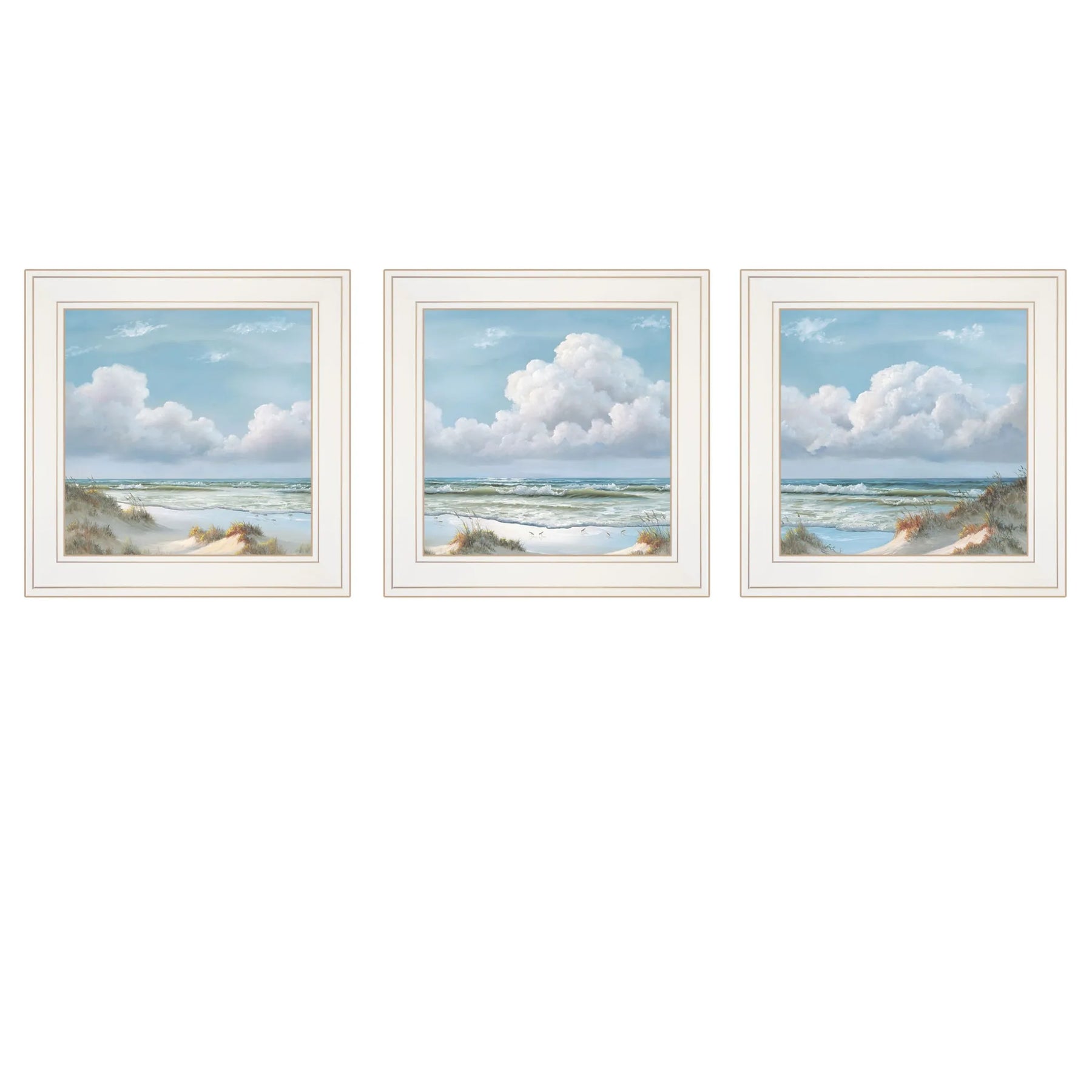 Set Of Three Beautiful Day III III White Framed Print Wall Art — view 3