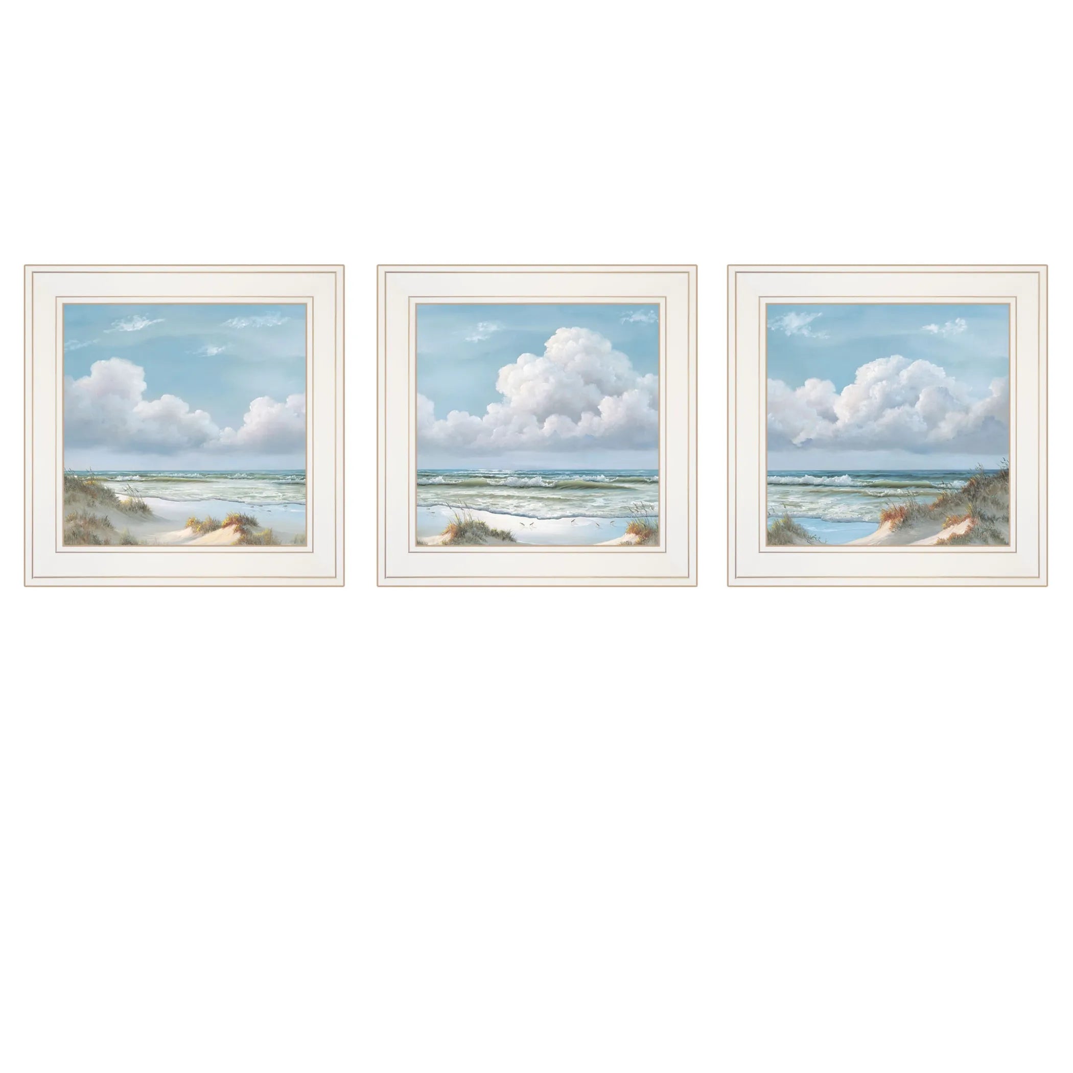 Set Of Three Beautiful Day III III White Framed Print Wall Art — view 3
