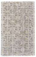 8′ X 11′ Gray Ivory And Brown Geometric Hand Woven Area Rug