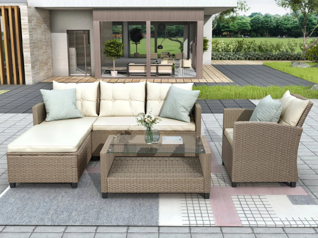 Set Of 4 Piece Outdoor, Patio Furniture — view 4