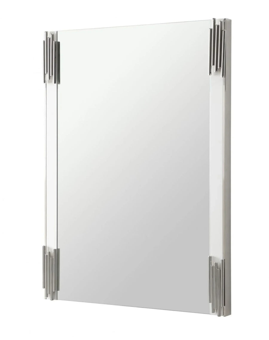 43″ White Steel Framed Accent Mirror — view 2