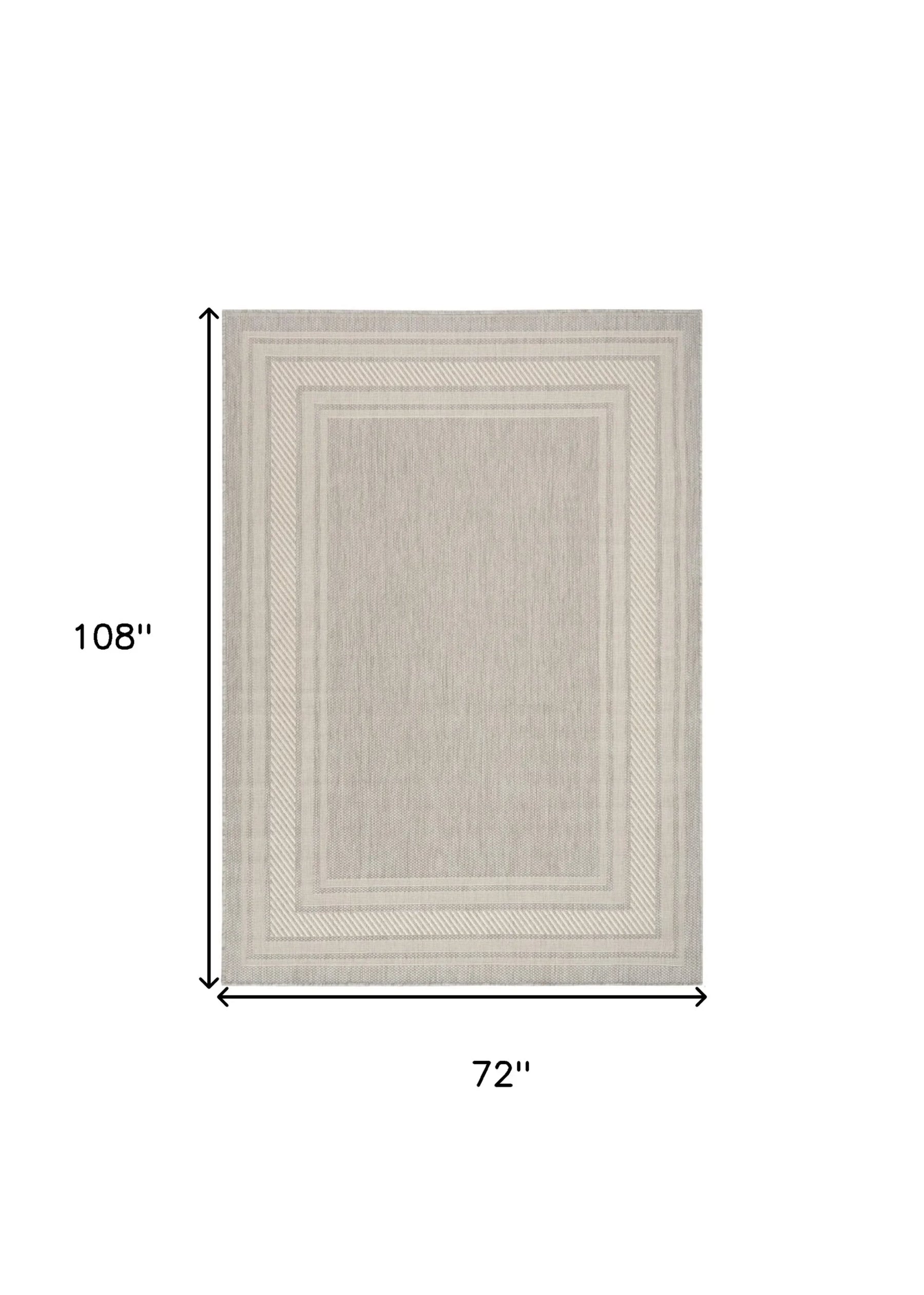 6′ X 9′ Gray Geometric Indoor Outdoor Area Rug — view 2