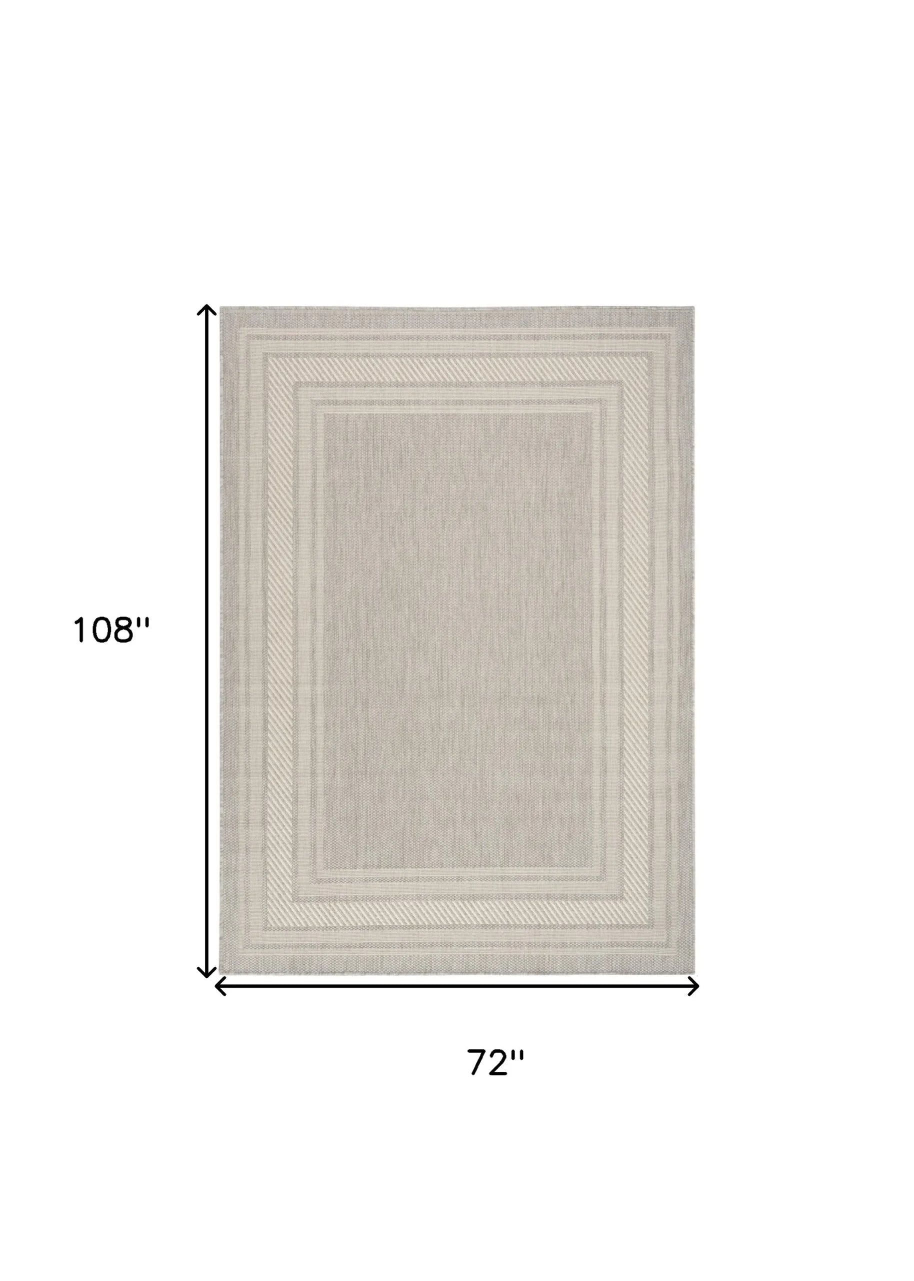 6′ X 9′ Gray Geometric Indoor Outdoor Area Rug — view 2